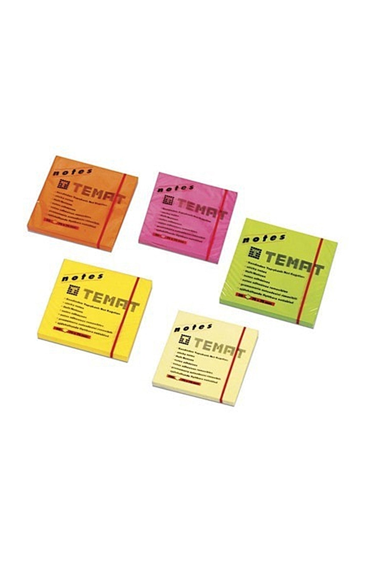 75x75 Mm Yapışkanlı Not Kağıt Seti 5'li
