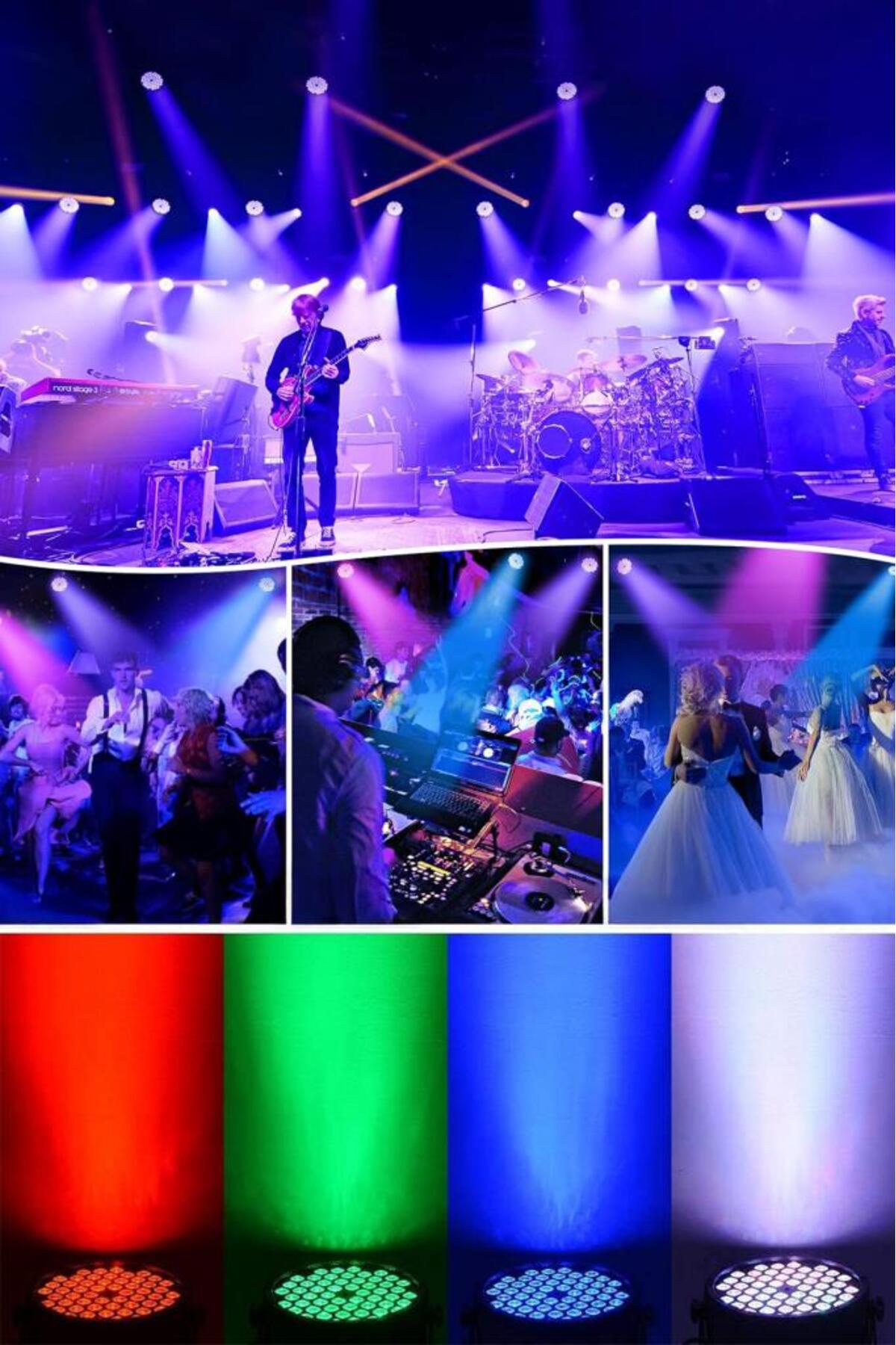 54lü LED Renkli Müzik Sensörlü Par Işığı