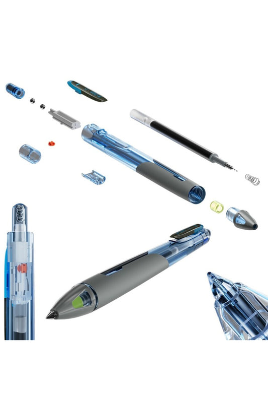 writech W-5A AGE 0,7 MM şeffaf SİYAH GÖVDE mavi mürekkep jel tükenmez kalem