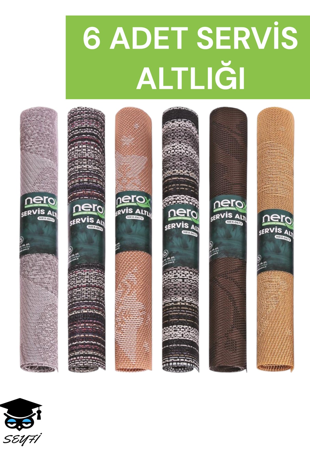 6 ADET SERVİS ALTLIĞI PVC SİLİNEBİLİR