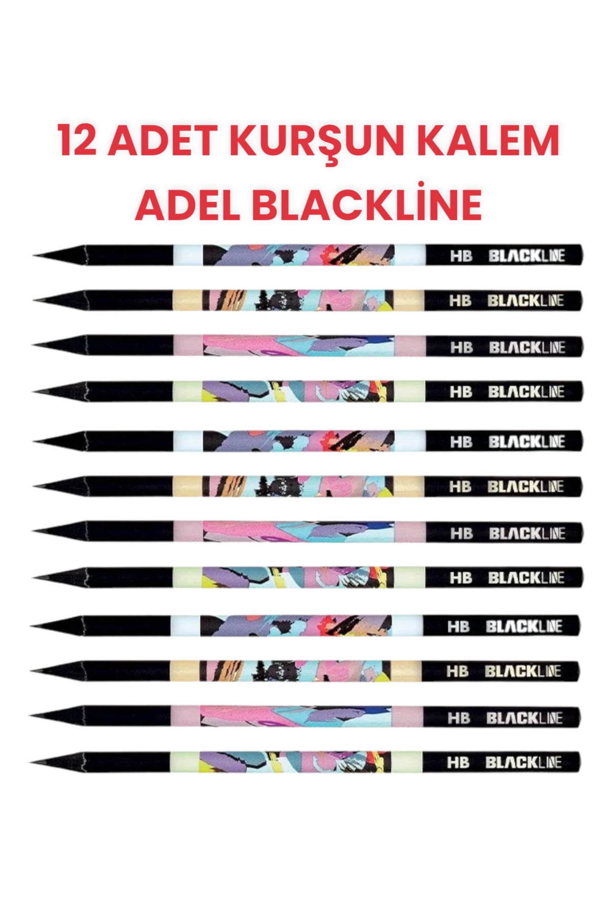 12 ADET KURŞUN KALEM ADEL BLACKLİNE