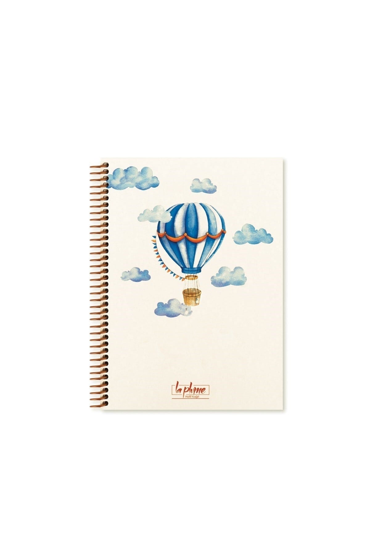 20x28 Cm 100 Yaprak Çizgisiz Balon Sert Kapak Telli Defter 60 Gr Krem Rengi Kaliteli Kağıt