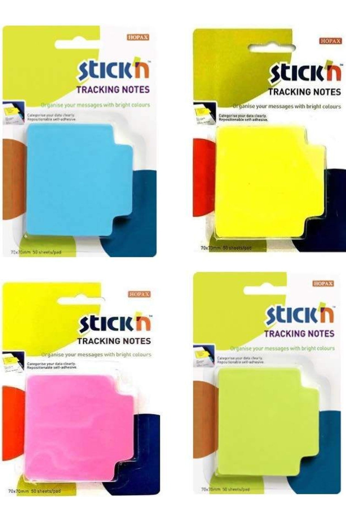 70x70 Mm 50 Sayfa 4 Renk Yapışkanlı Kağıt Seti