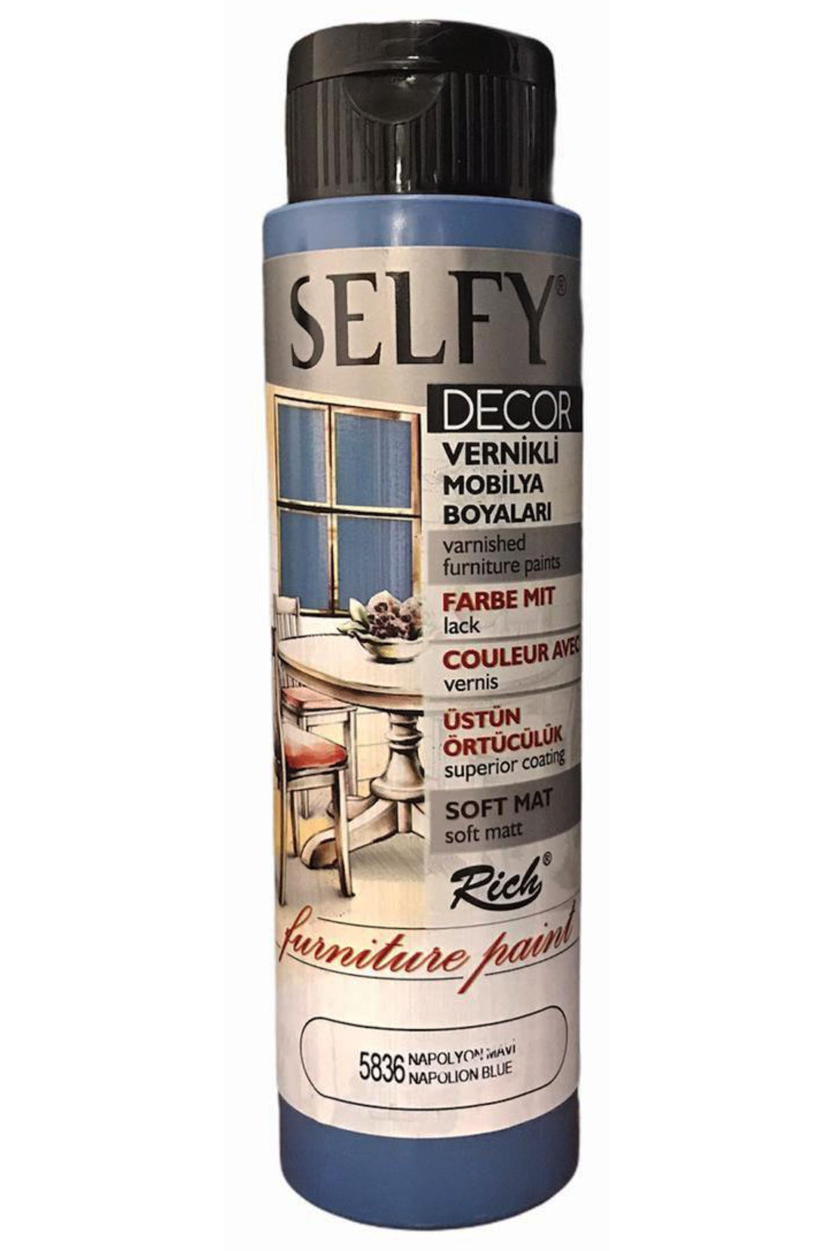 Rich Selfy Decor Vernikli Boya 500cc - Napolyon Mavi 5836