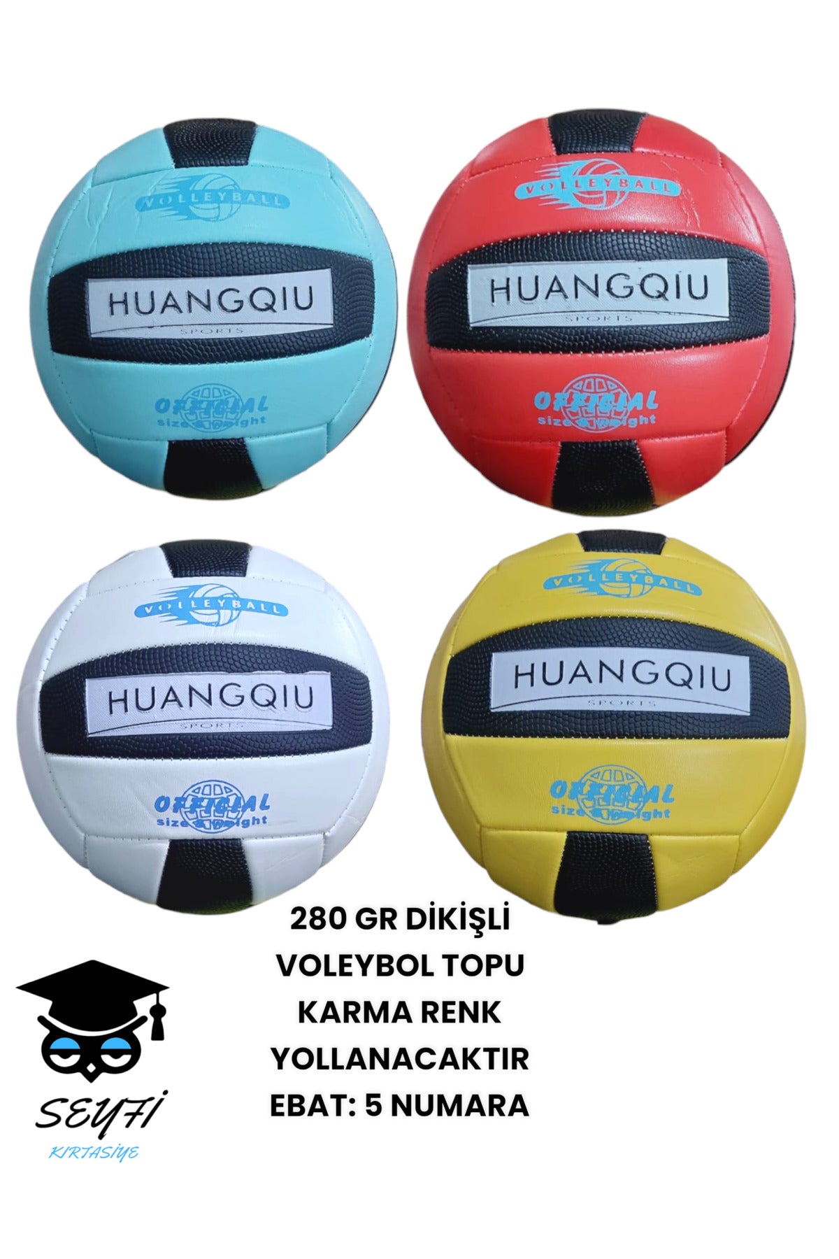 NO:5 280 GR KALİTELİ DİKİŞLİ VOLEYBOL TOPU KARMA RENK YOLLANACAKTIR