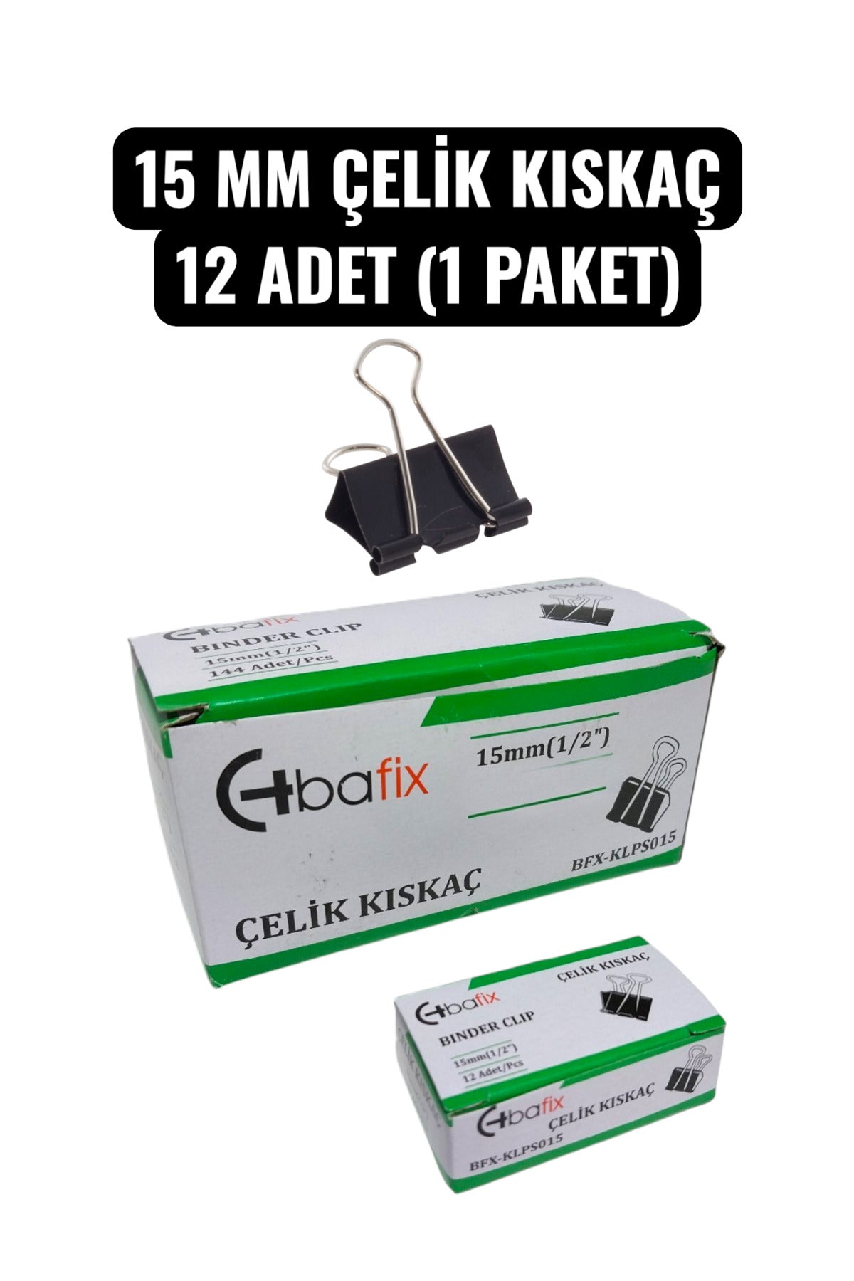 15 MM ÇELİK KISKAÇ 12 ADET (1 PAKET)
