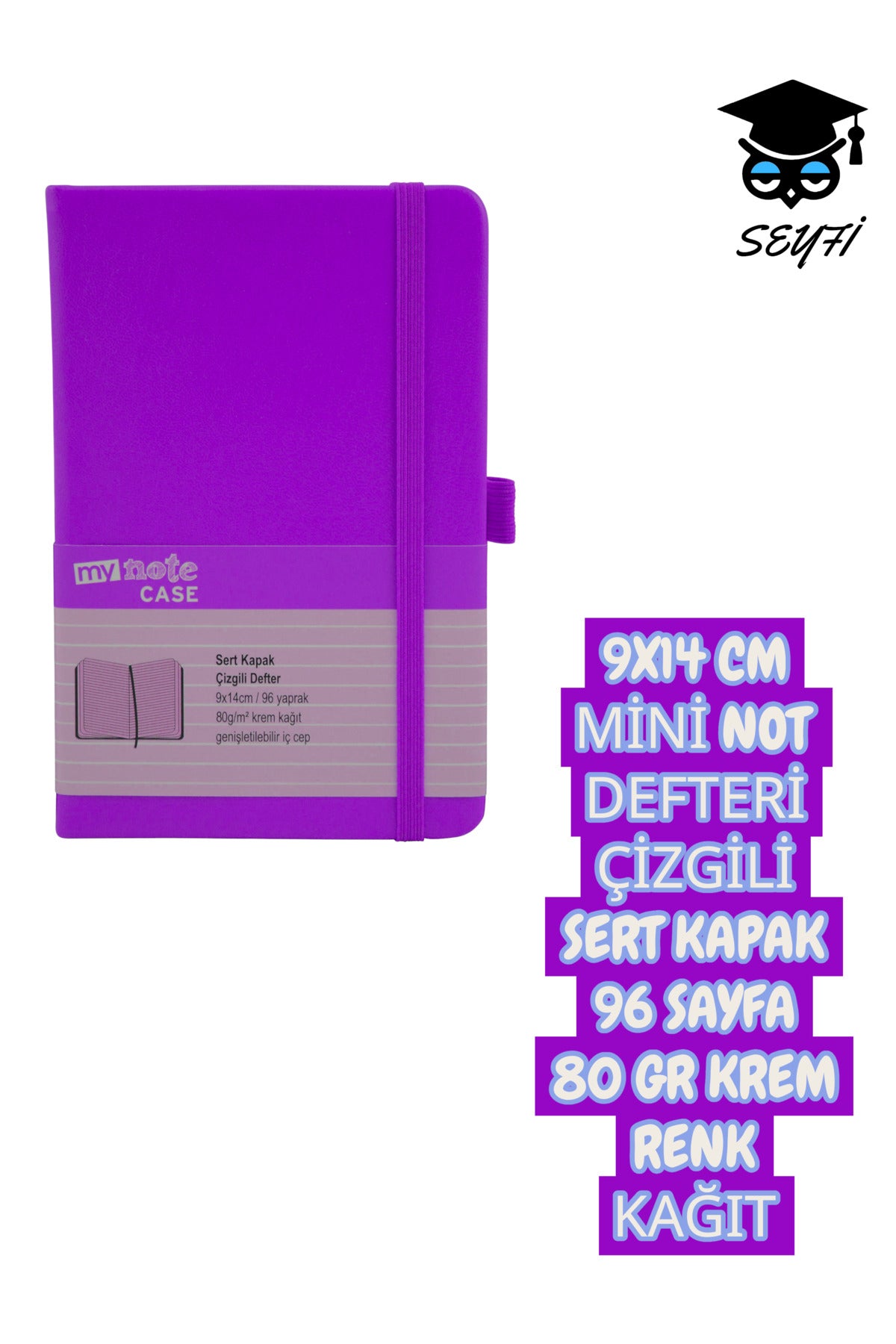9X14 CM MİNİ NOT DEFTERİ ÇİZGİLİ SERT KAPAK 96 SAYFA 80 GR KREM RENK KAĞIT