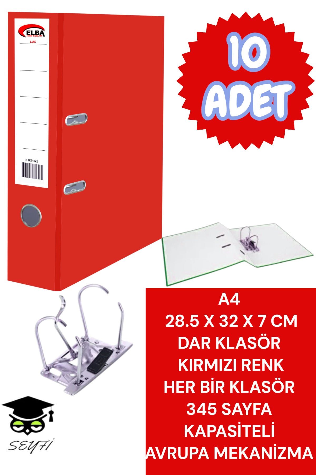 A4 OFİS KLASÖRÜ BÜRO EVRAK DÜZENLEYİCİ KLASÖR ÇİFT METAL HALKA AVRUPA MEKANİZMA