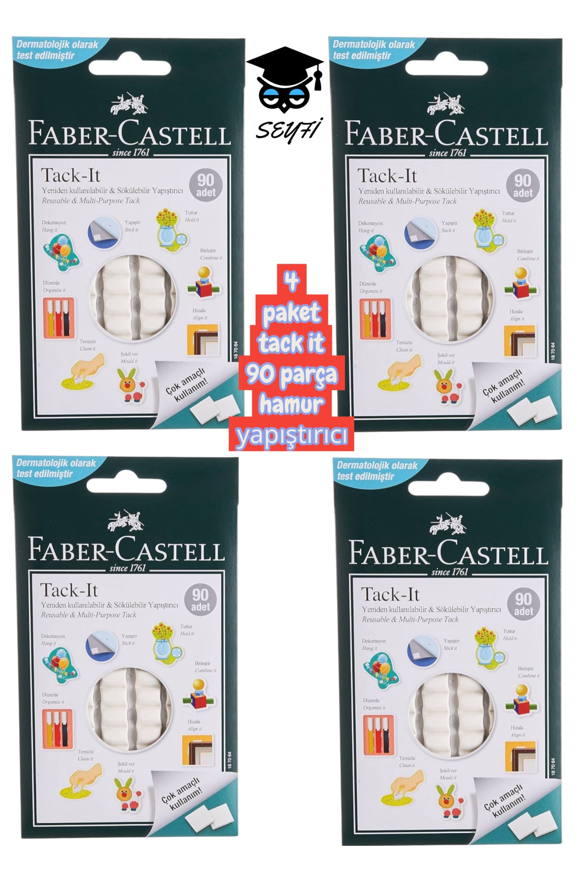 4 paket tack it 90 parça hamur yapıştırıcı