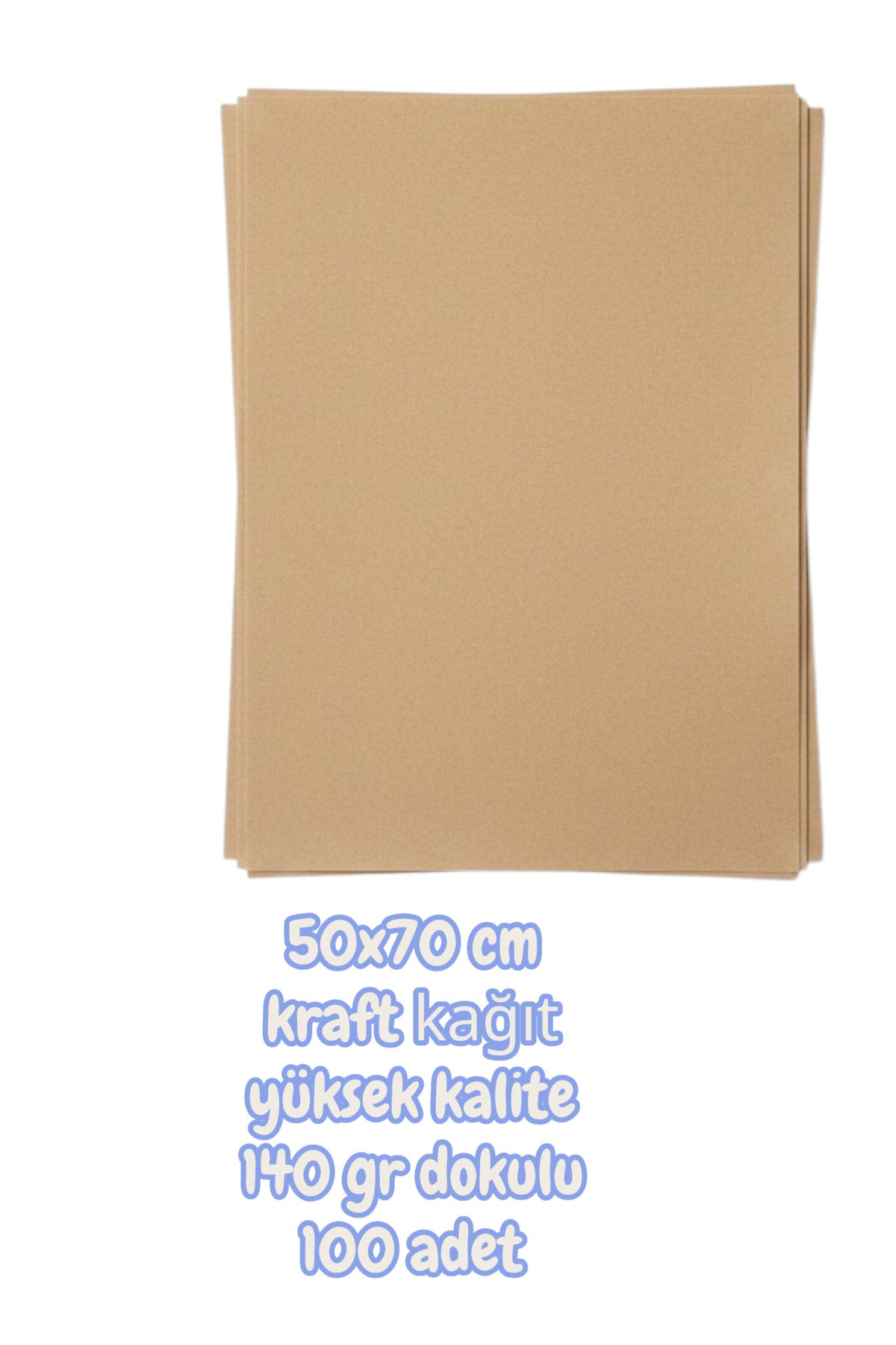 50x70 cm kraft kağıt yüksek kalite 140 gr dokulu 100 adet umur kağıtcılık
