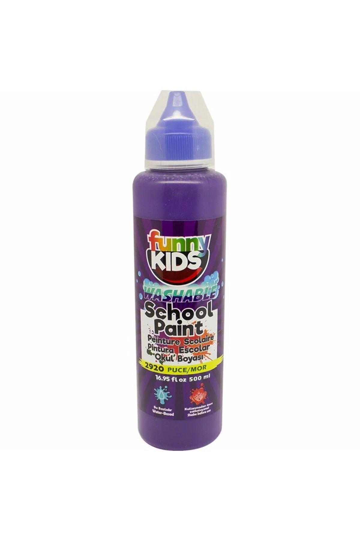 Funny Kids Yıkanabilir Okul Boyası 500ml - 2920 Mor
