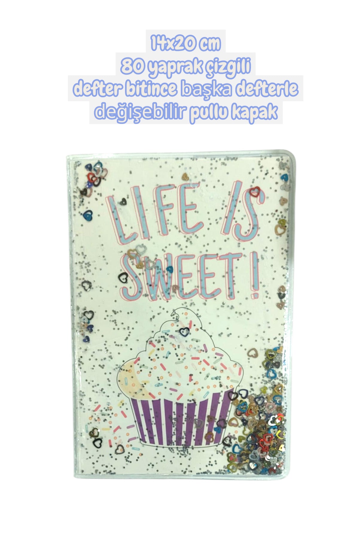 14x20 cm 80 yaprak çizgili defter bitince başka defterle değişebilir pullu kapak