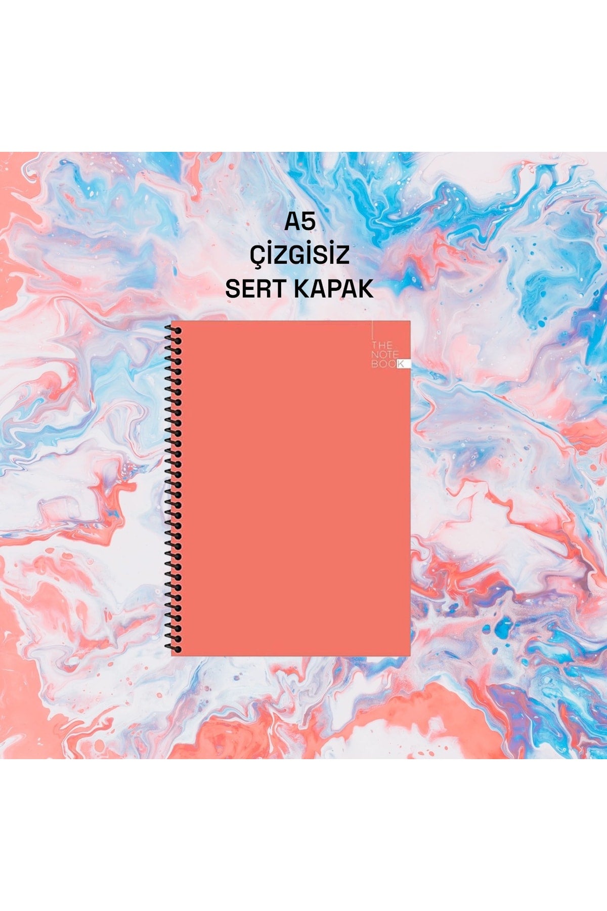 A5 Çizgisiz 96 Sayfa 60 Gr Beyaz Kağıt Sert Karton Kapak Telli Defter The Notebook