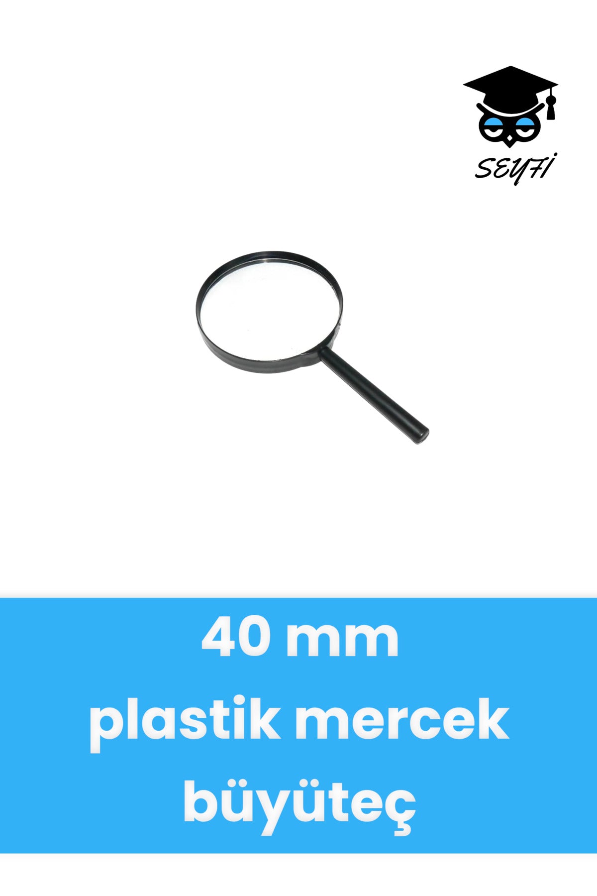 40 mm Saplı büyüteç plastik mercek