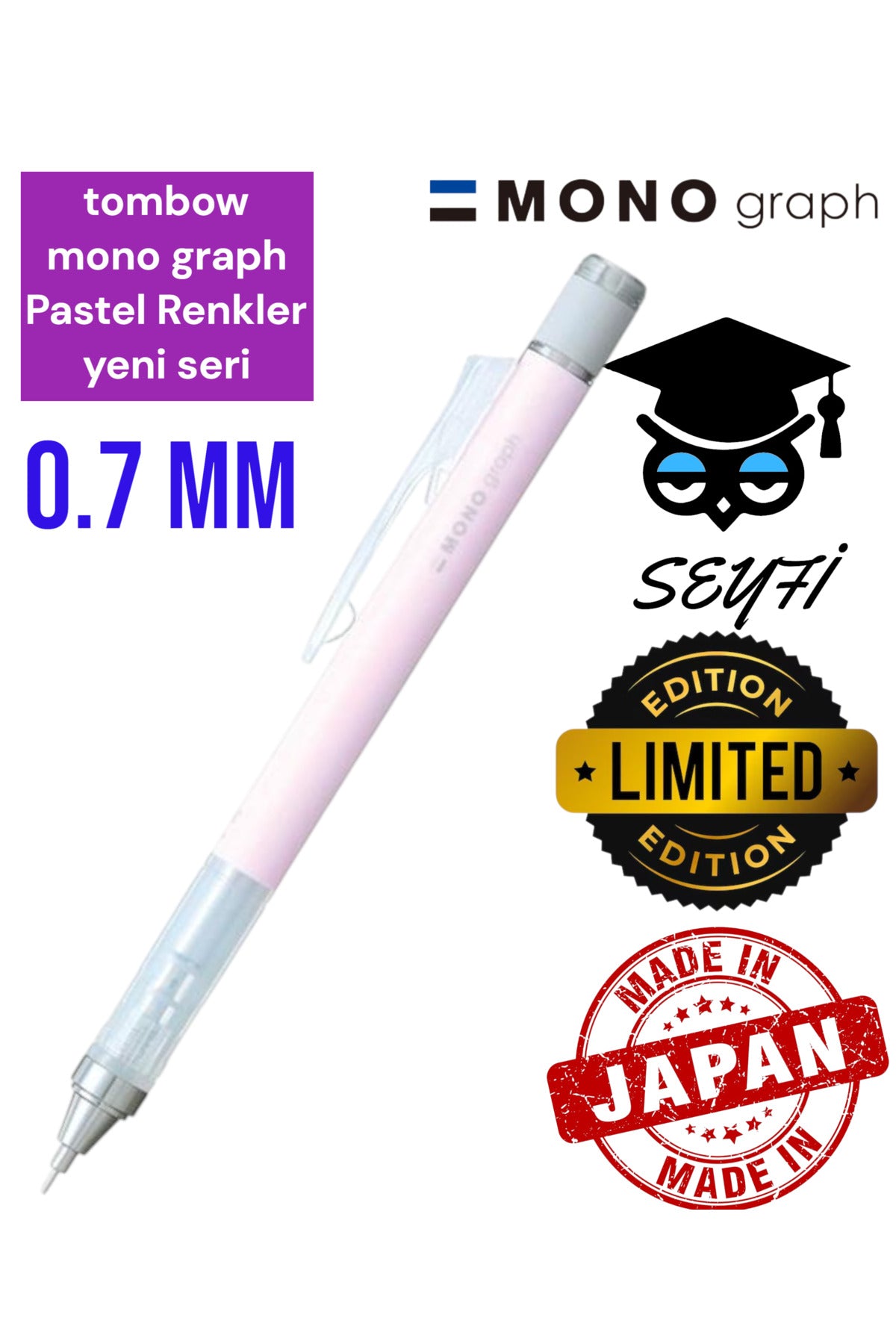 Mono Graph pastel renk uçlu kalem 0.7 mm YENİ ÜRÜN tombow