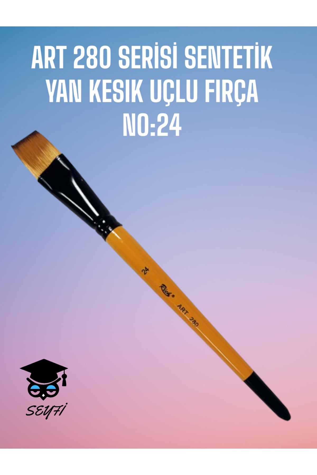 N0:24 ART 280 SERİSİ SENTETİK YAN KESIK UÇLU FIRÇA