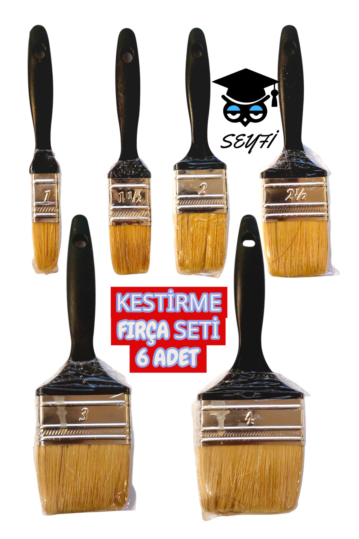 BLACK EXPERT KESTİRME FIRÇA SETİ 6 ADET 1-1.5-2-2.5-3-4 NUMARALAR