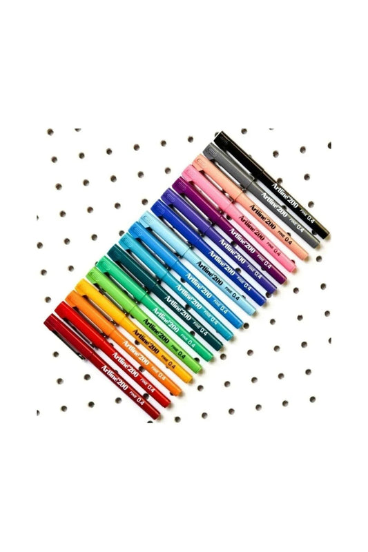 200 Fineliner 0.4 Mm Ince Uçlu Yazı Ve Çizim Kalemi 10 Renk Set