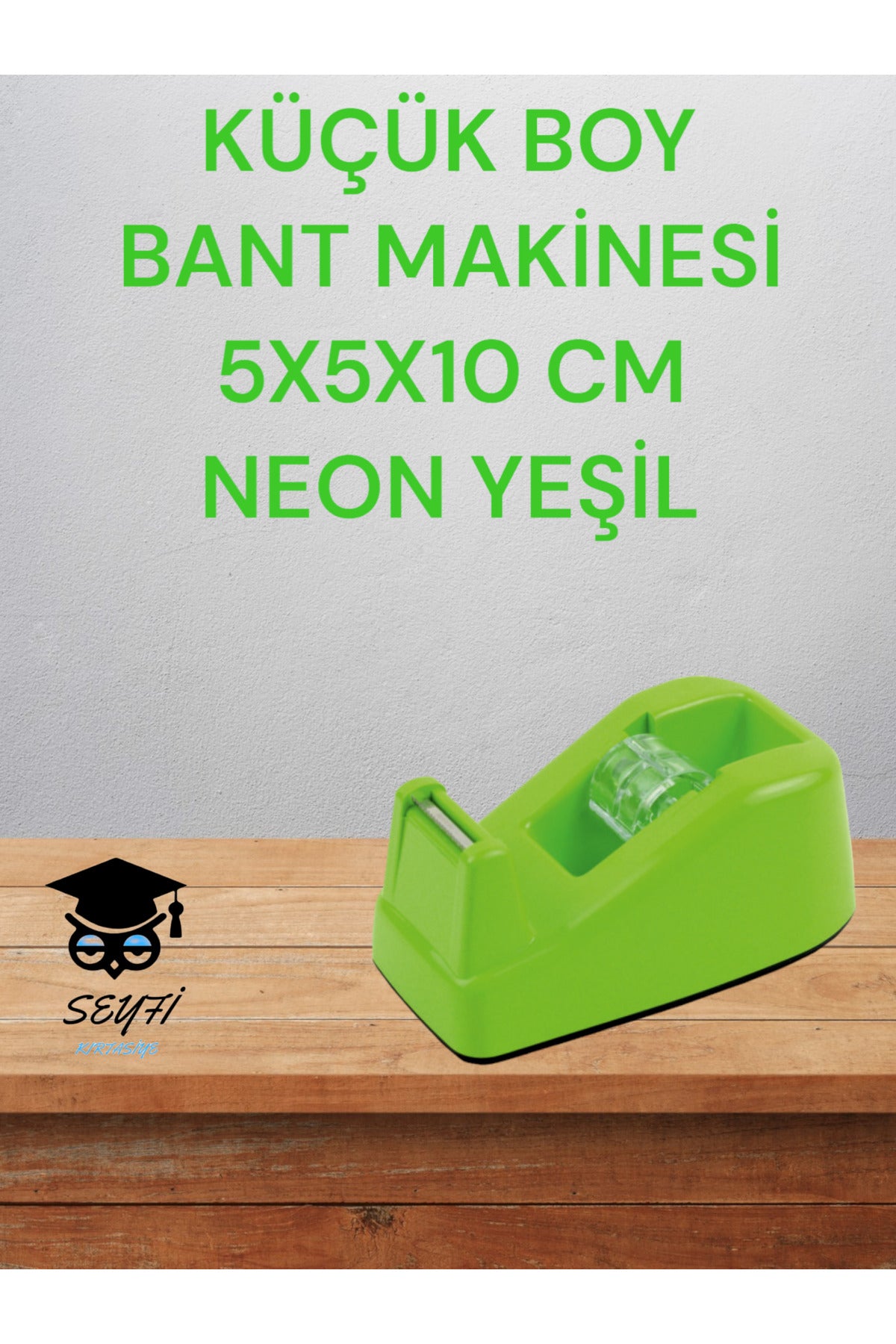 KÜÇÜK BOY MASAÜSTÜ BANT MAKİNESİ 5X5X10 CM NEON YEŞİL