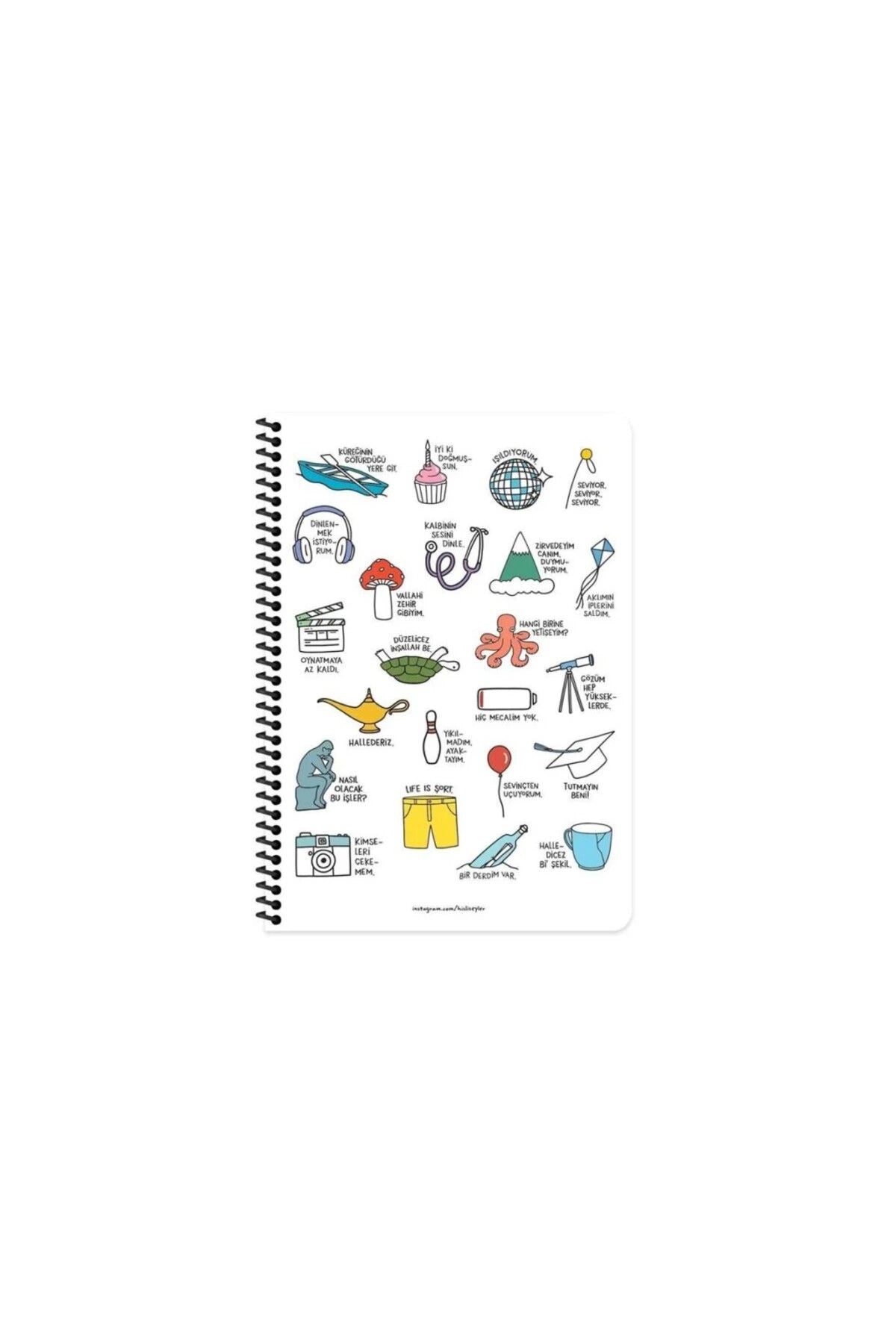 Keskin A4 Kareli Spiralli Stickerli Defter Hallederiz 80yp