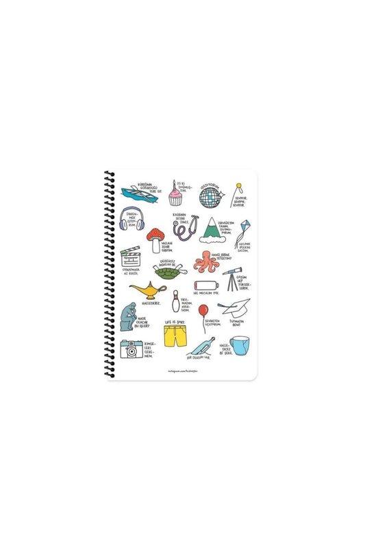 Keskin A4 Kareli Spiralli Stickerli Defter Hallederiz 80yp