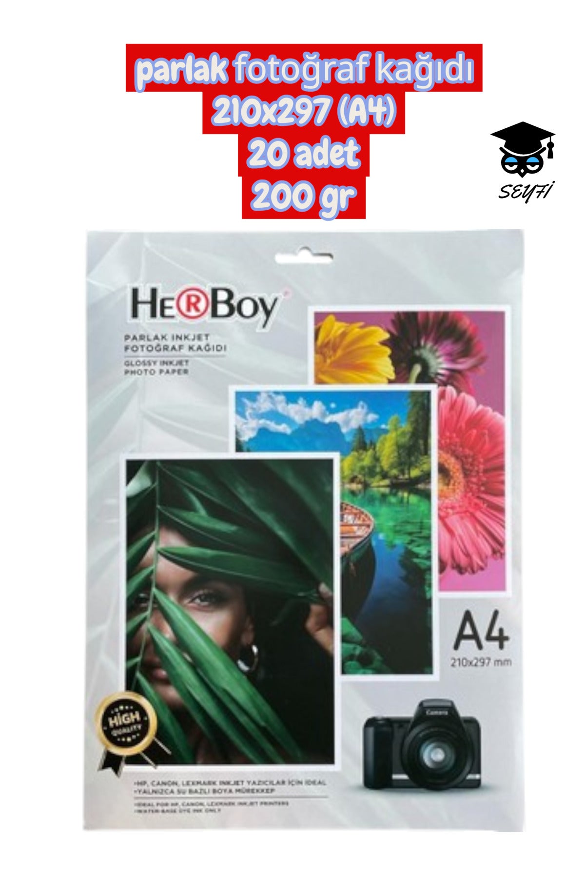 200 gr parlak fotoğraf kağıdı 210x297 (A4) 20 adet