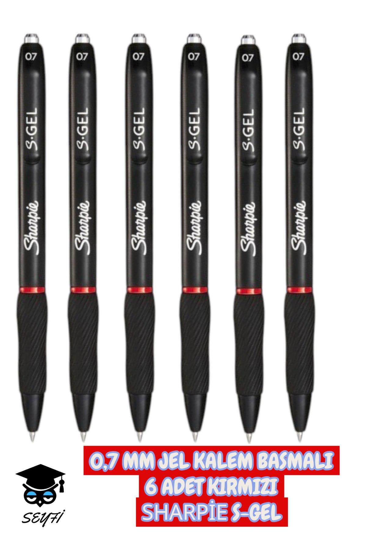 SHARPİE s-gel 0.7 mm mürekkepli basmalı jel kalem 3 renk mavi siyah kırmızı