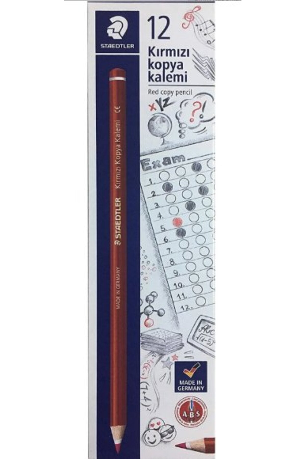 Kırılmaya Karşı Dayanıklı Kırmızı Kopya Kalemi 12'li Kutu / 13144-23ln