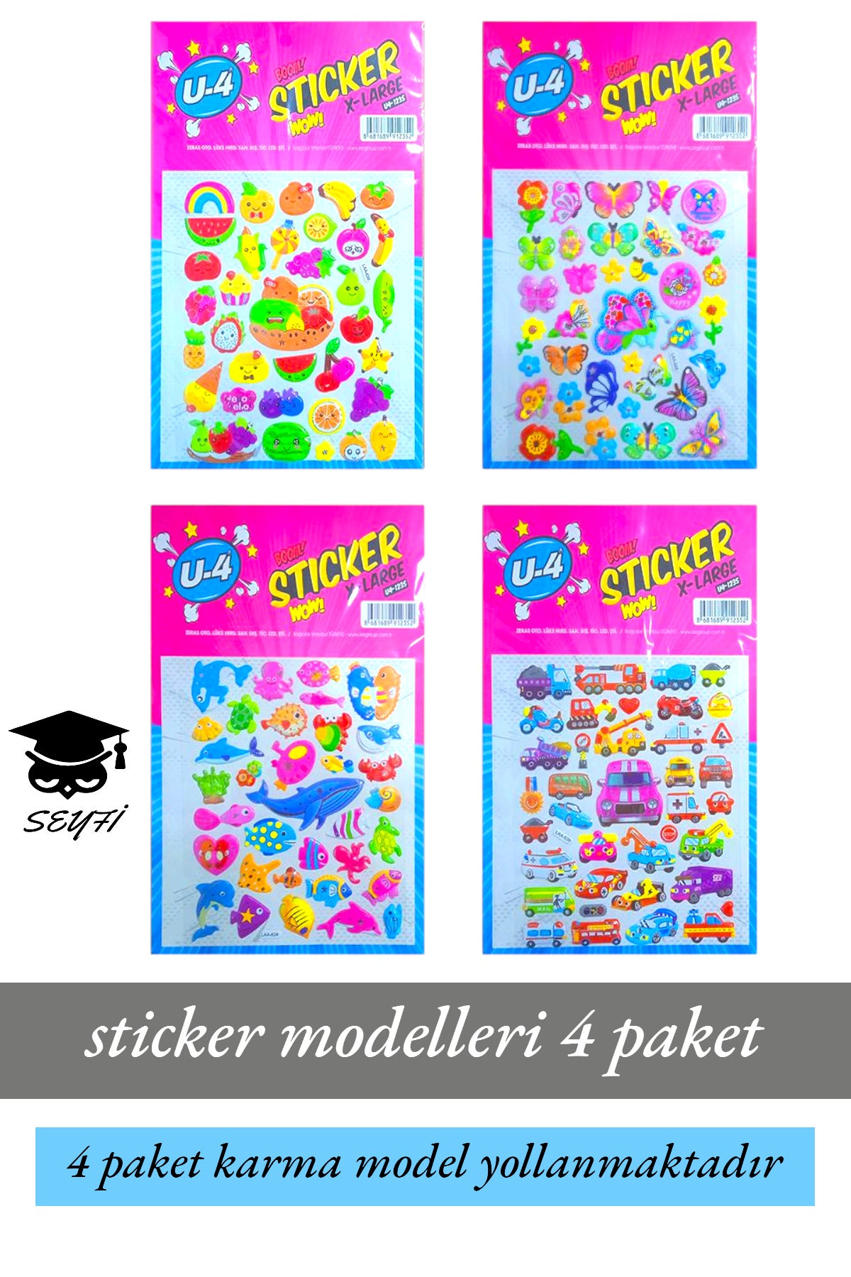 karma sticker modelleri 4 paket