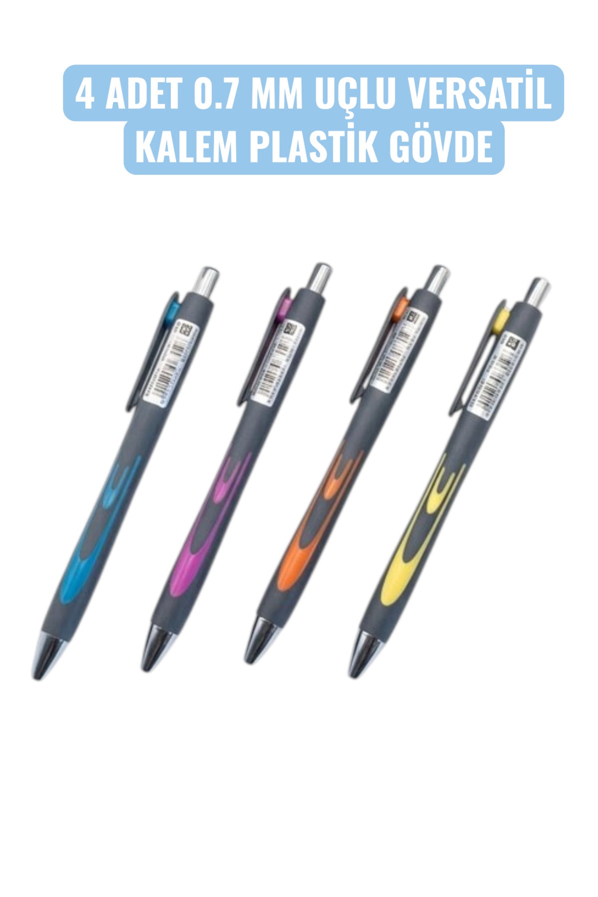 4 ADET 0.7 MM UÇLU VERSATİL KALEM PLASTİK GÖVDE 6312