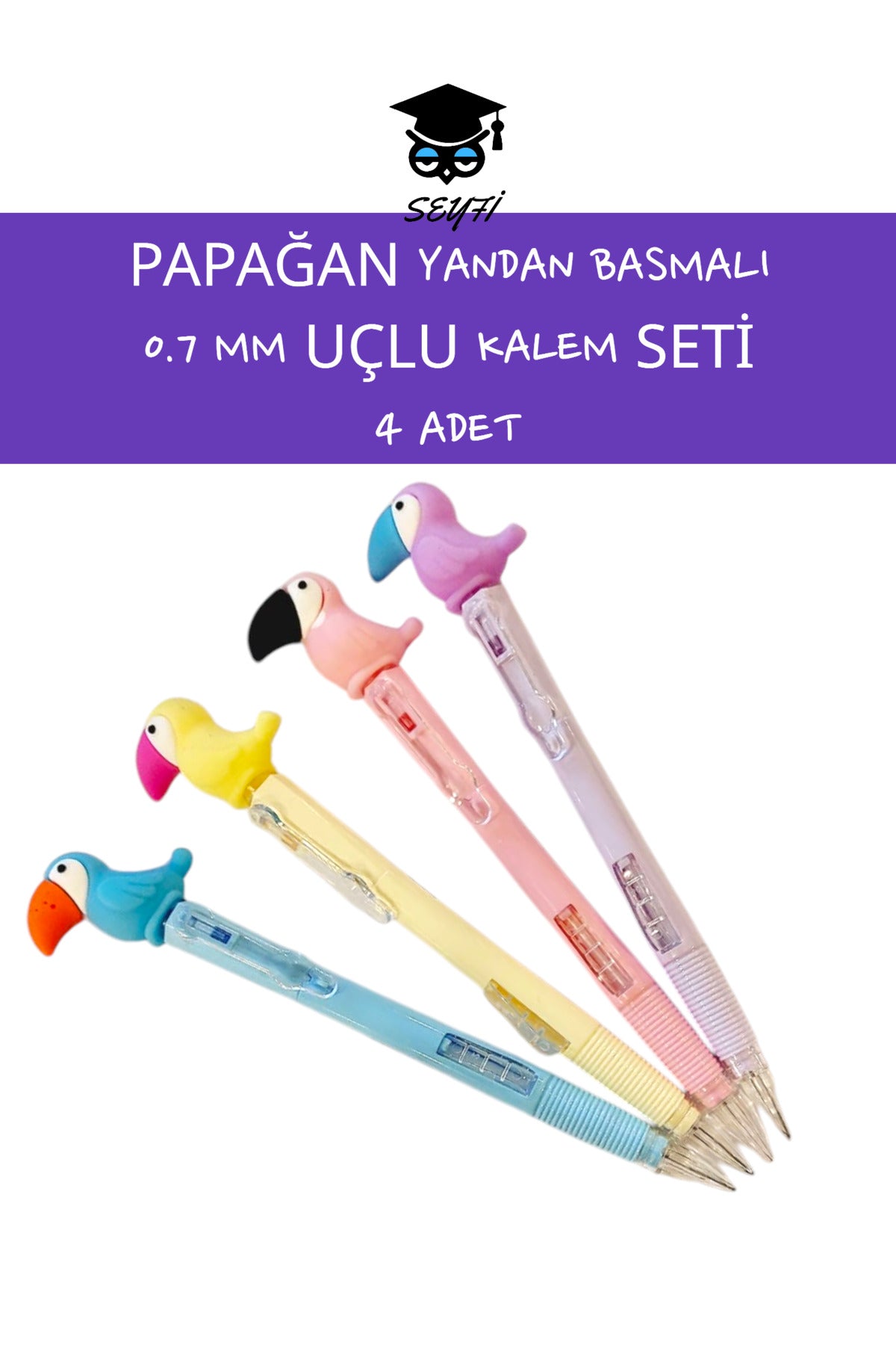 0.7 VERSATİL UÇLU KALEM SETİ PAPAĞAN 4 ADET