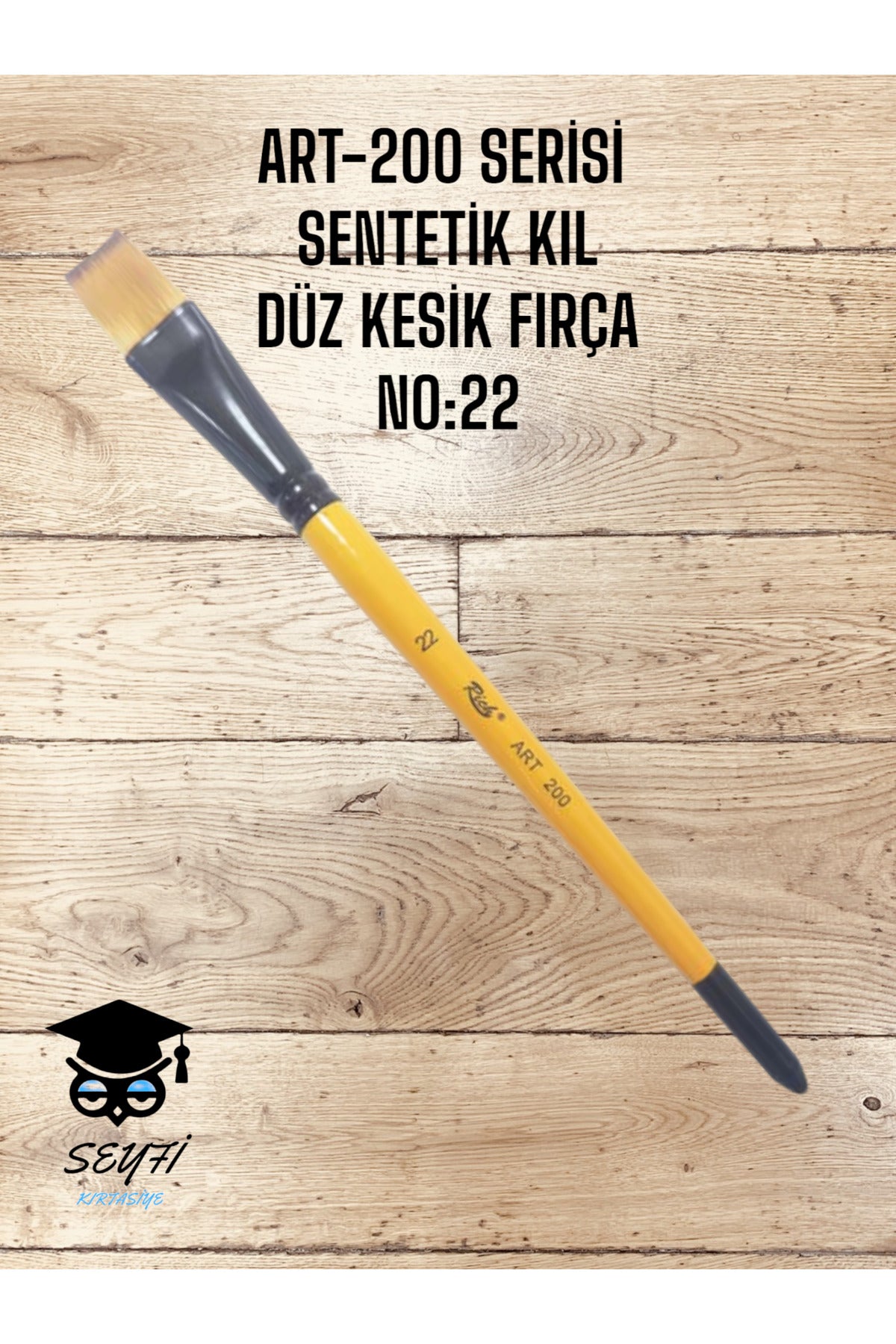 ART-200 SERİSİ SENTETİK DÜZ KESİK KIL FIRÇA NO:22
