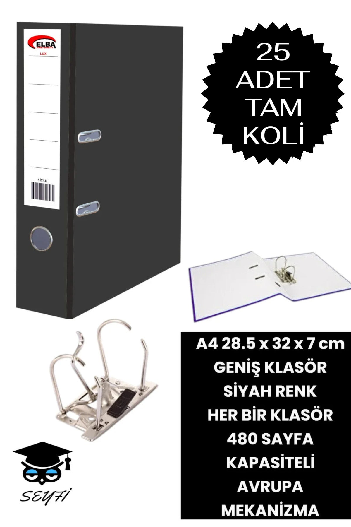 A4 OFİS KLASÖRÜ BÜRO EVRAK DÜZENLEYİCİ KLASÖR ÇİFT METAL HALKA AVRUPA MEKANİZMA