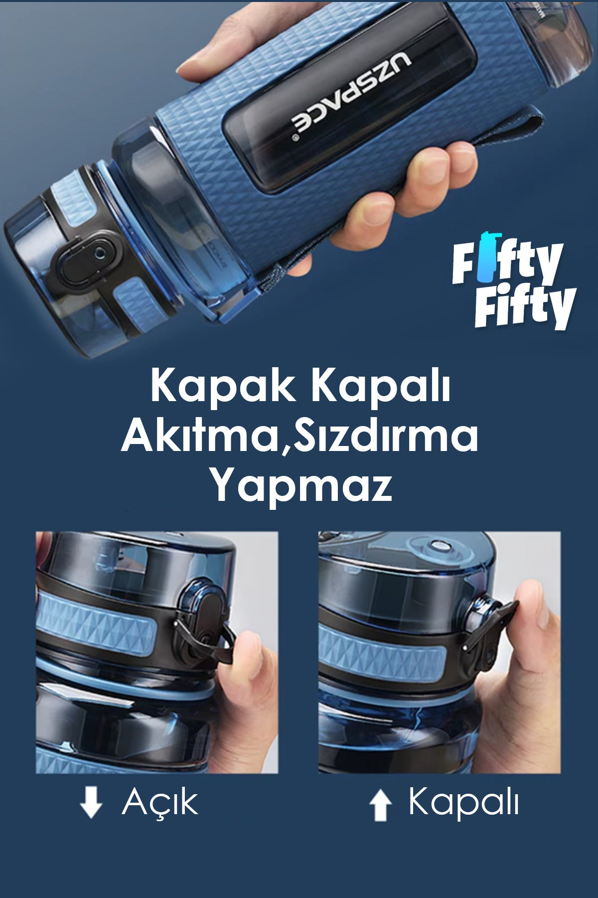 520 ML Tritan Su Matarası Silikon Korumalı Kaydırmaz Gövde Suluk Okul