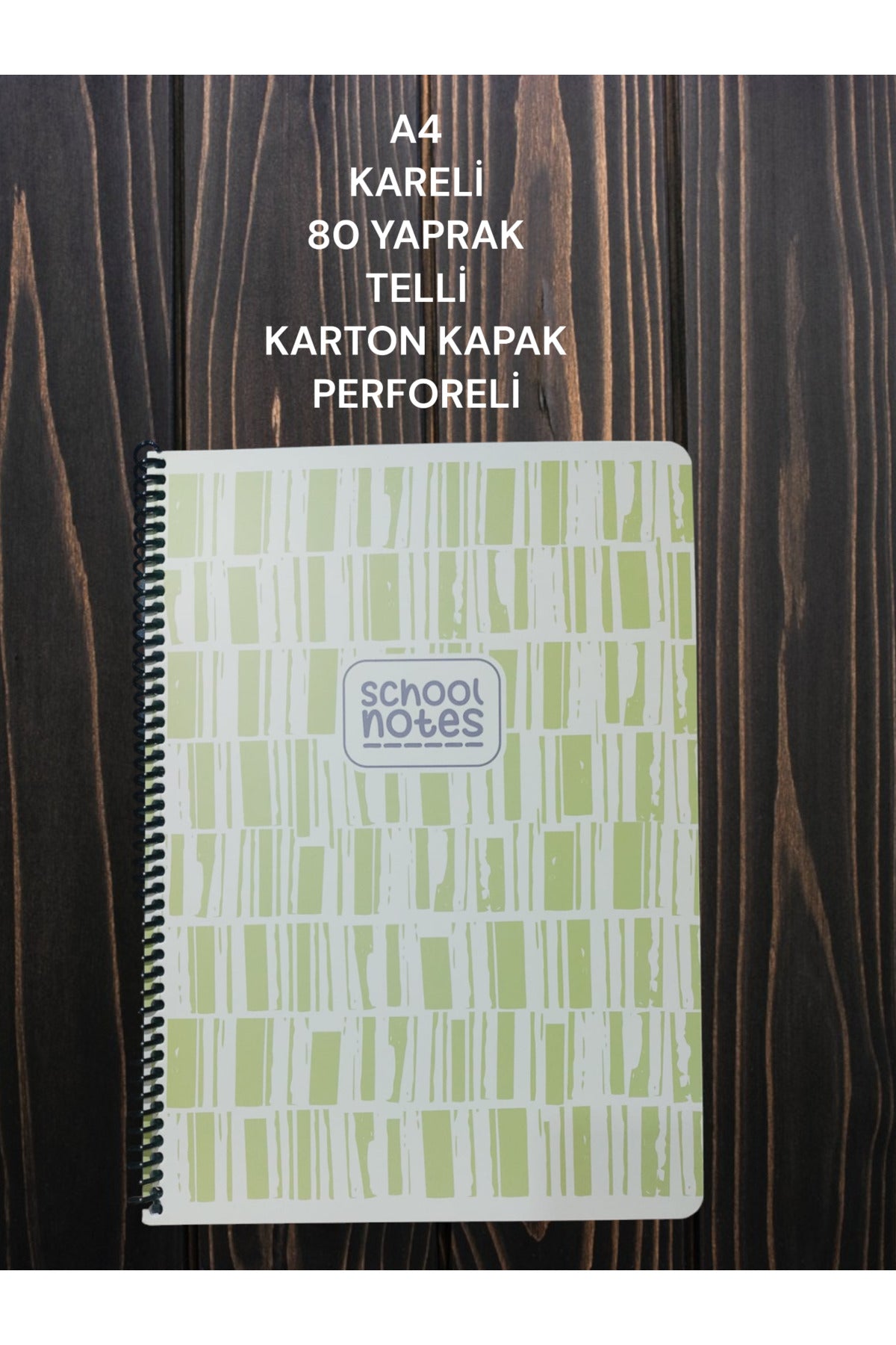 KARELİ A4 80 YAPRAK TELLİ DEFTER KARTON KAPAK PERFORELİ