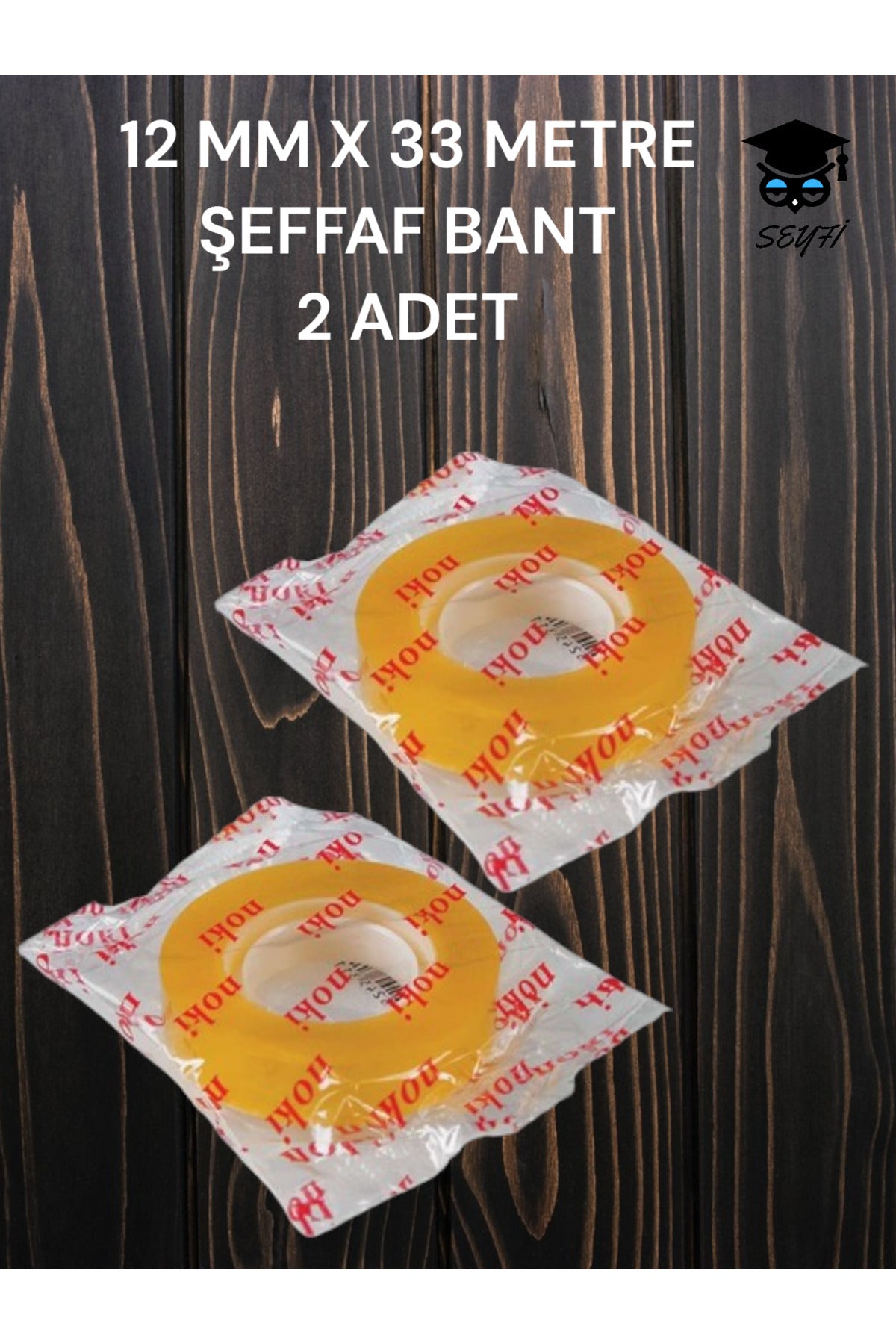 2 ADET 12 MM X 33 METRE ŞEFFAF BANT BÜRO BANTI SELEFON BANT