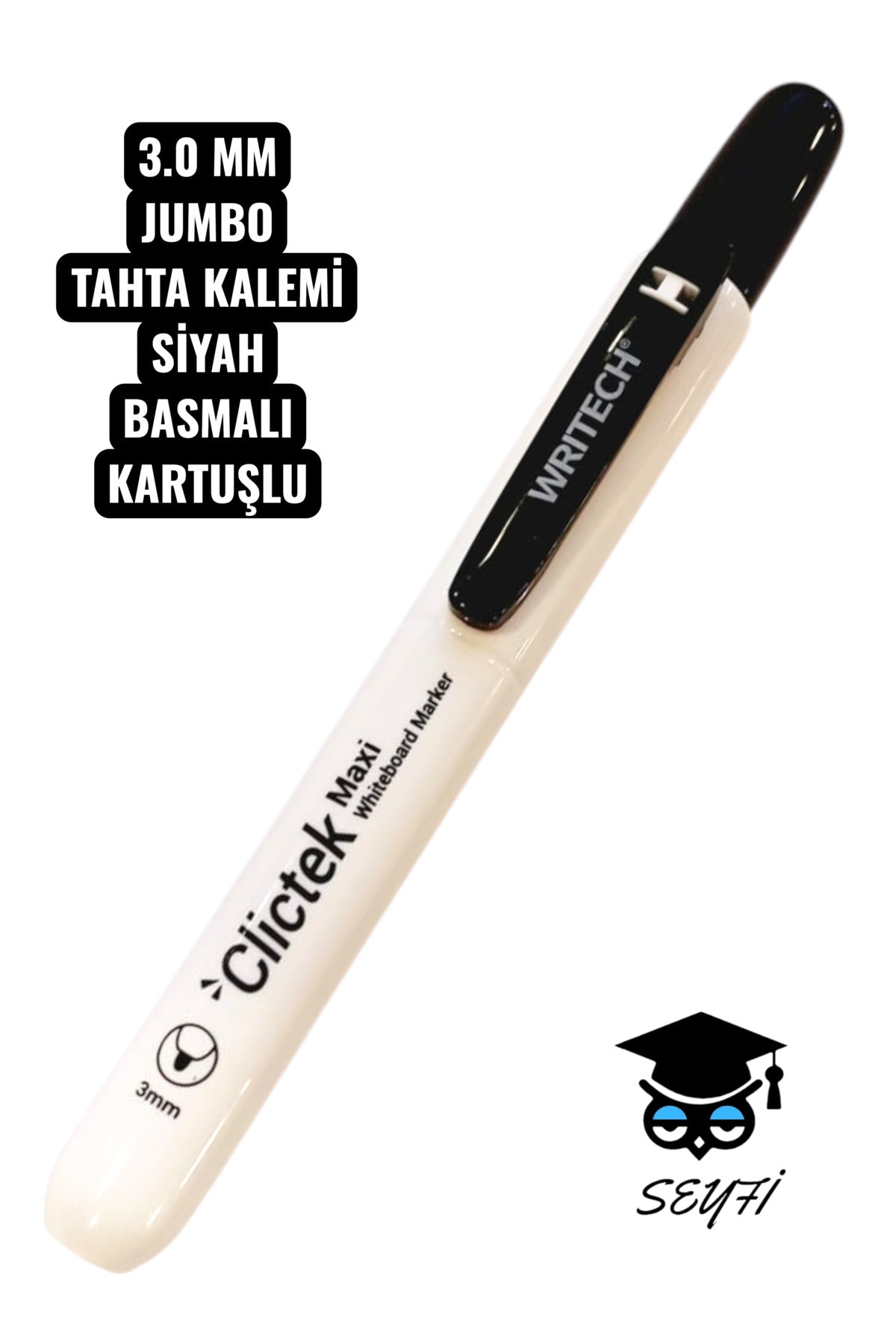 3.0 MM JUMBO TAHTA KALEMİ BASMALI DEĞİŞTİRİLEBİLİR KARTUŞLU WRİTECH EKSTRA KALIN UÇ