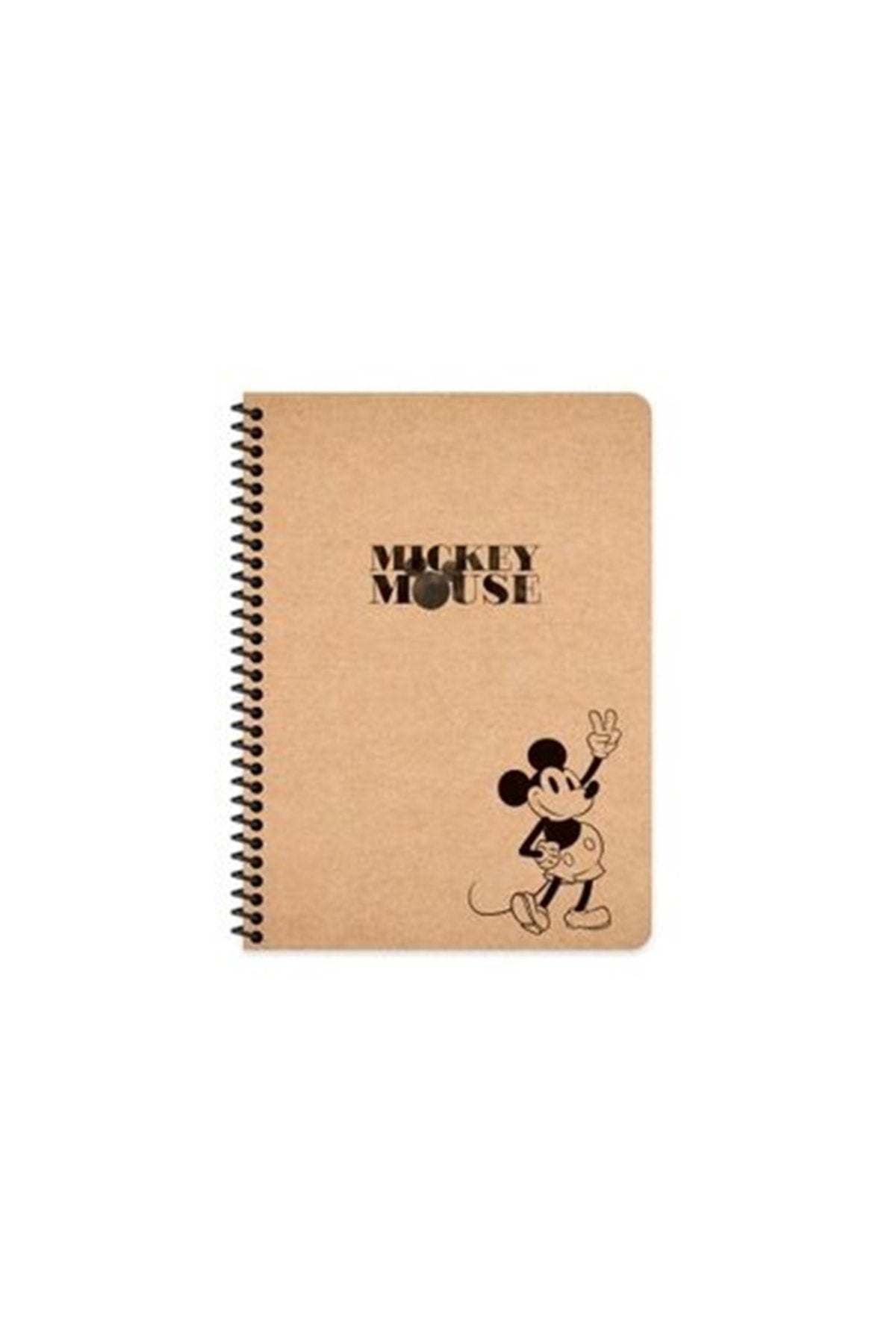Mickey Mouse 16x22 cm Çizgisiz Defter Beyaz Sayfa Kraft Kapak 80 Sayfa