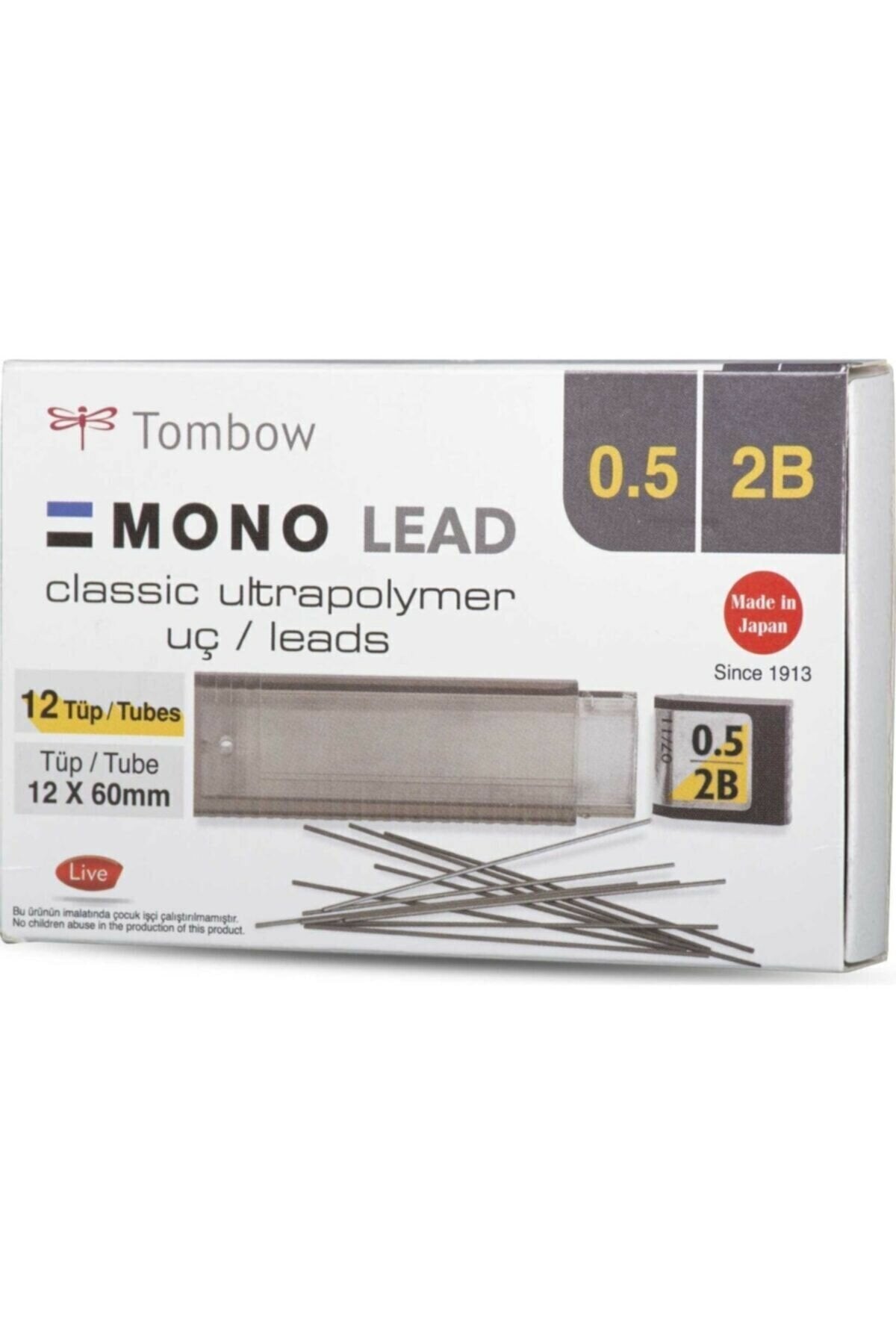Mono Lead 0.5mm 2B Min (Uç) 12'li Kutu