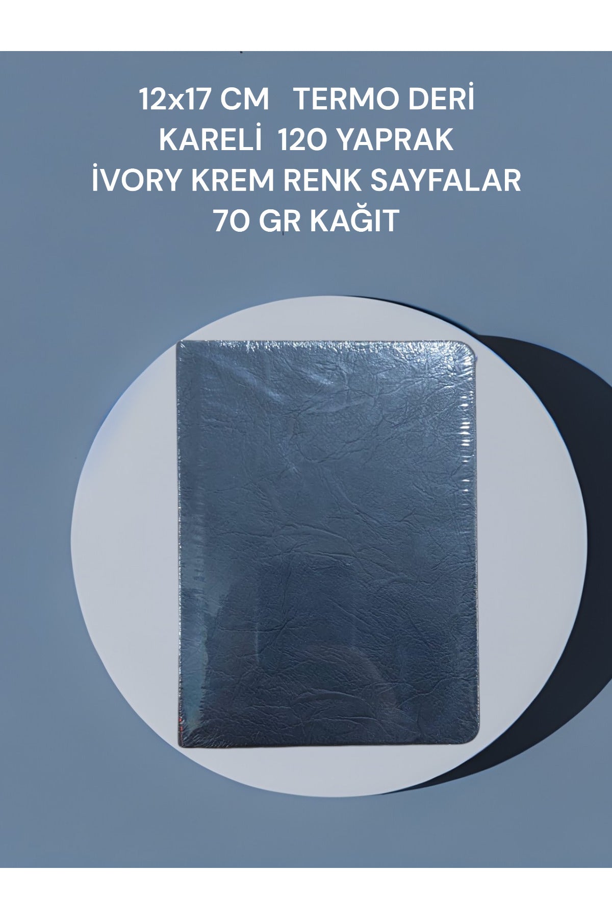 12x17 CM TERMO DERİ KARELİ 120 YAPRAK İVORY KREM RENK SAYFALAR 70 GR KAĞIT