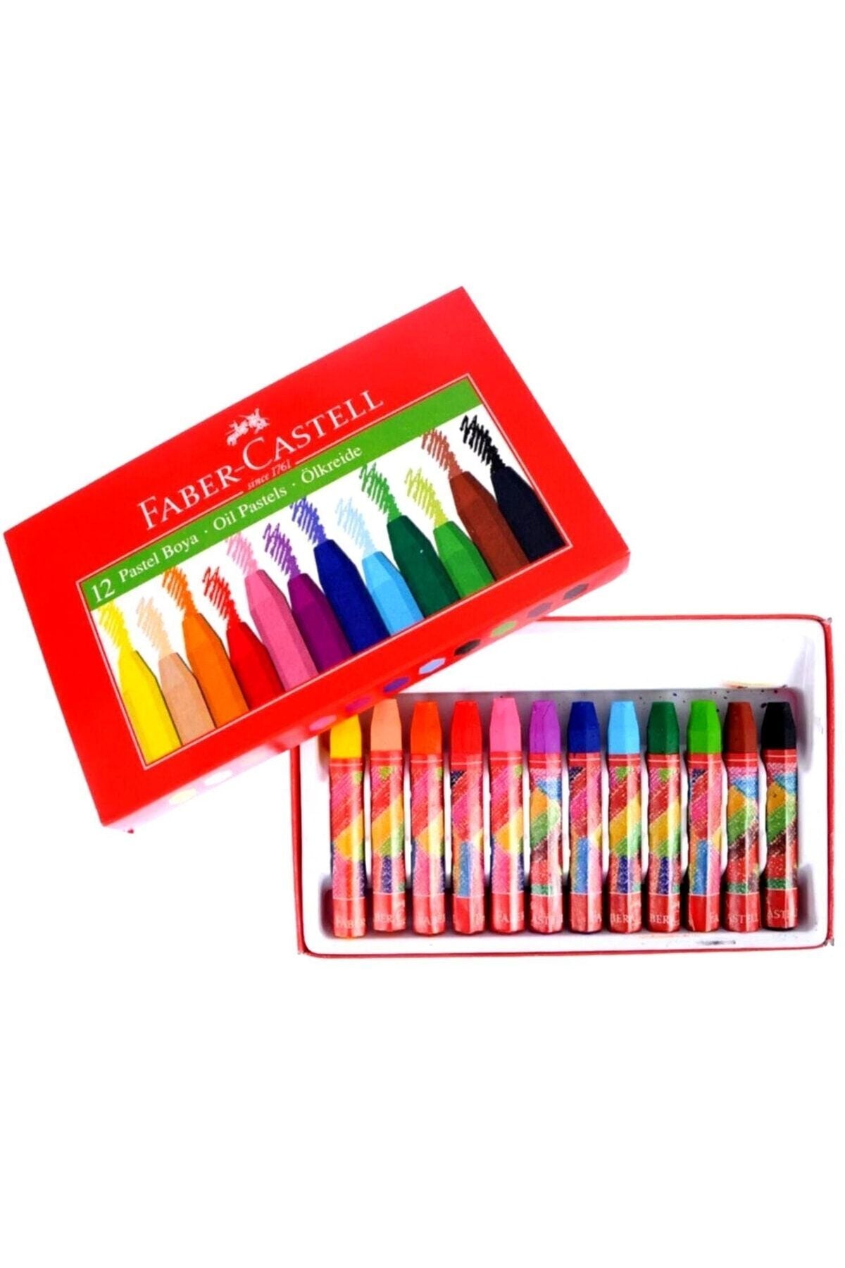 Faber-castell Mercanlı Kurşun Kalem Kırmızı Kalem Ve 12 Li Kuru Sulu Keçeli Pastel Boya