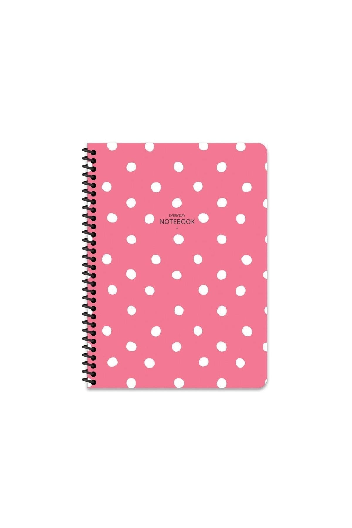 16x22 Cm Puantiye Desen Telli Defter Çizgisiz Telli Beyaz 80 Sayfalı Plastik Kapak