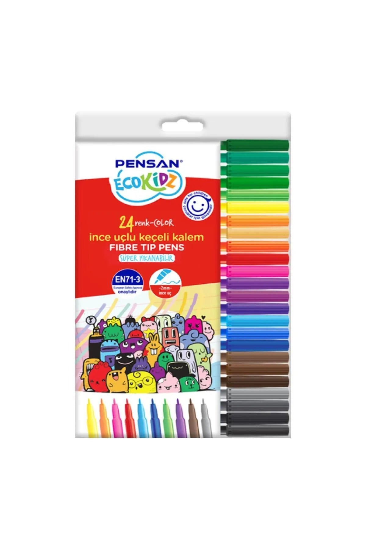 Eco Kidz 24 Renk İnce Uçlu Keçeli Kalem / 5000