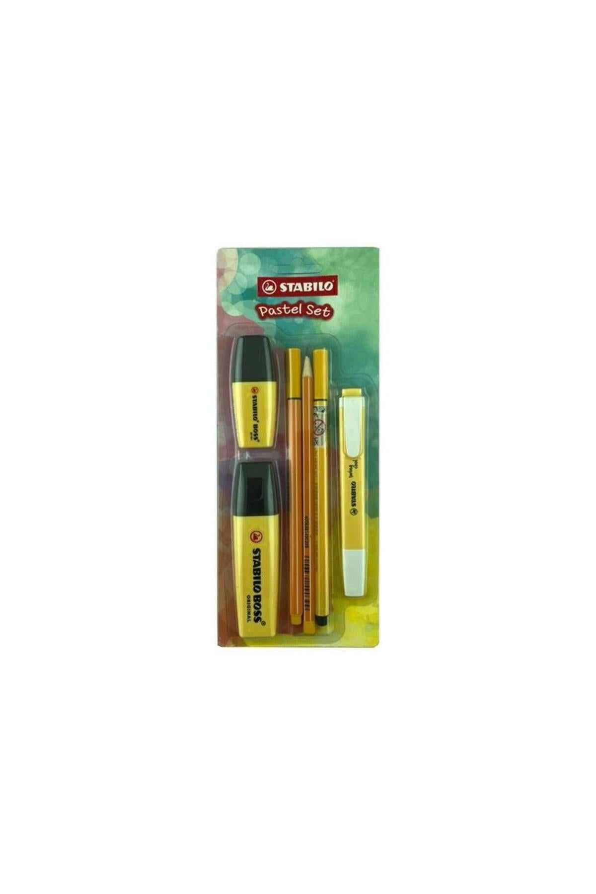 Fosforlu Kalem Tek Renk Pastel Set 6 Lı Sarı 70/144-6
