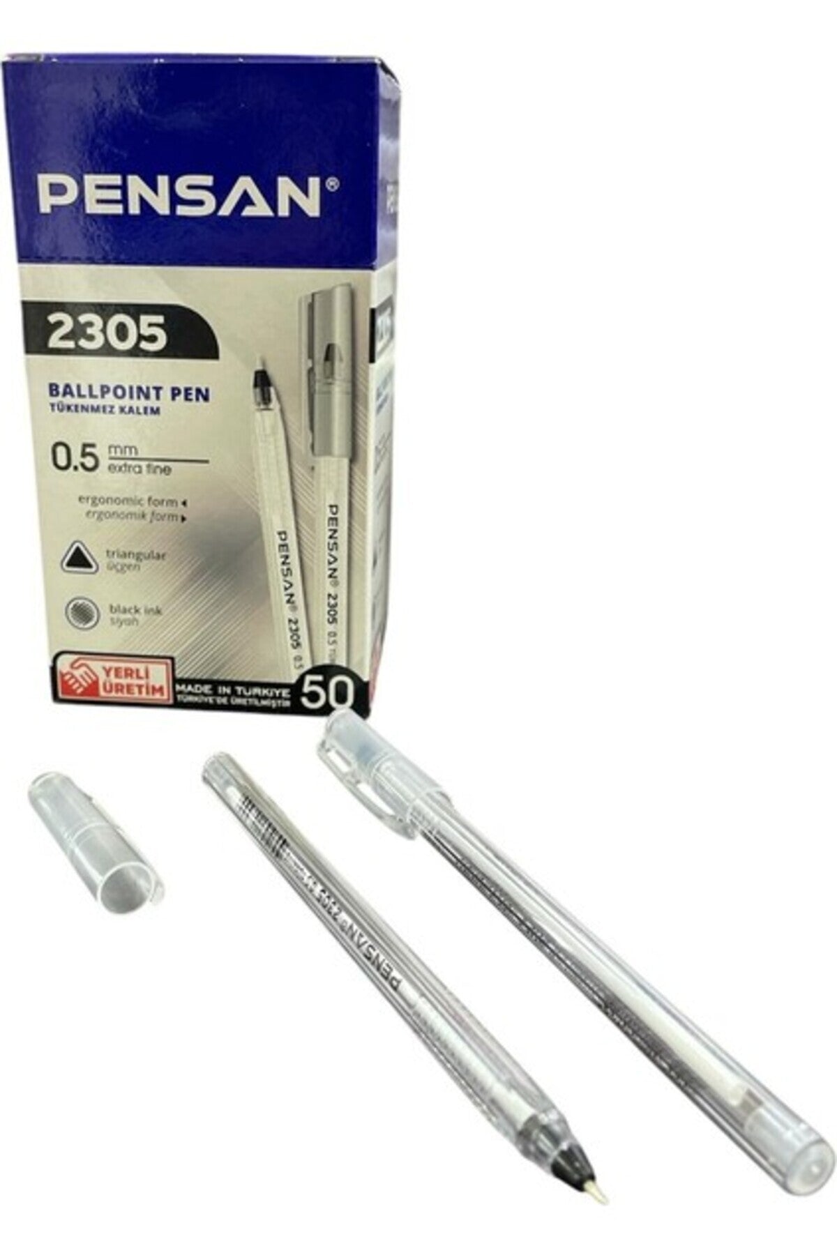 2305 Iğne Uçlu 0.5 mm Üçgen Gövde Siyah 50'li ( 1 Paket )