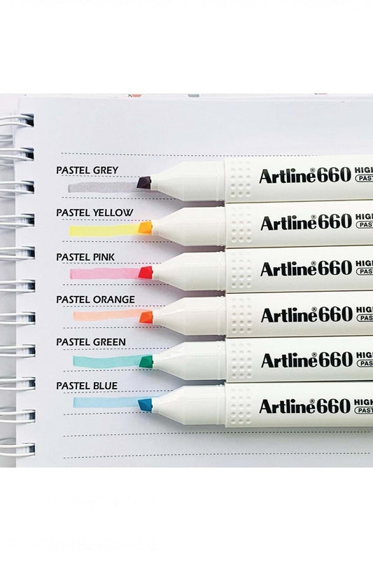 660 Pastel Seri 6'lı Fosforlu Kalem Seti-5
