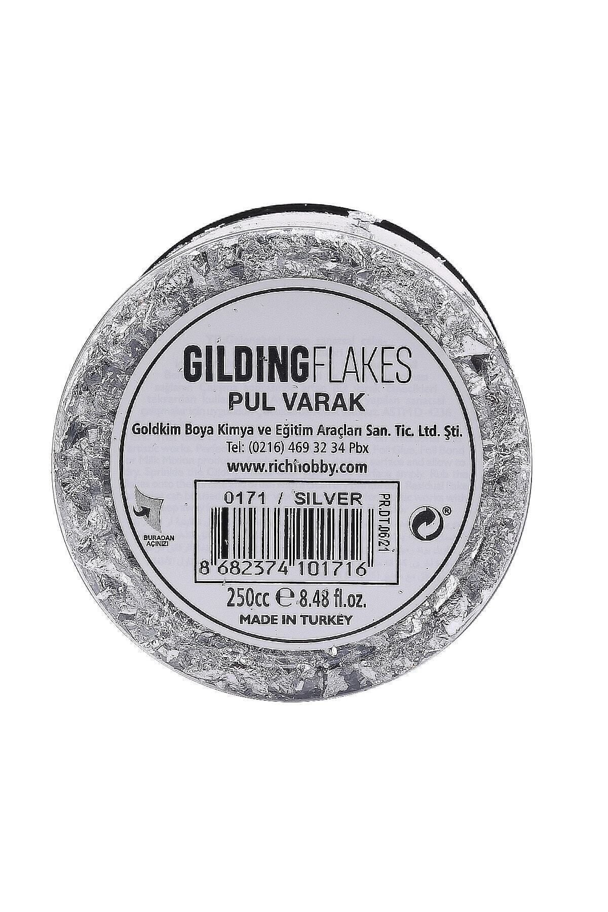 Gilding Flakes Pul Varak 250 Cc Gümüş
