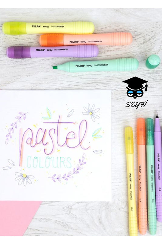 FOSFORLU KALEM 4 RENK PASTEL RENKLER MİLAN KALİTESİ MADE İN SPAİN