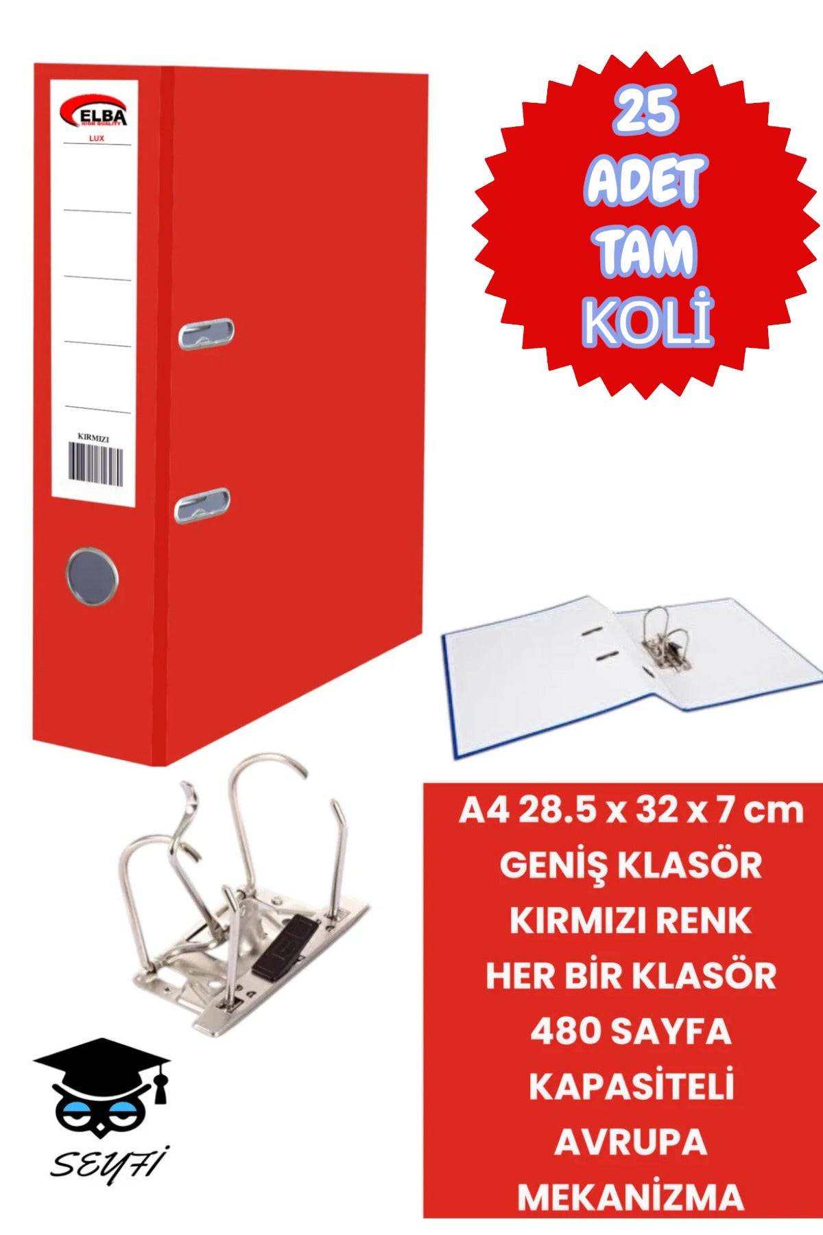 A4 OFİS KLASÖRÜ BÜRO EVRAK DÜZENLEYİCİ KLASÖR ÇİFT METAL HALKA AVRUPA MEKANİZMA