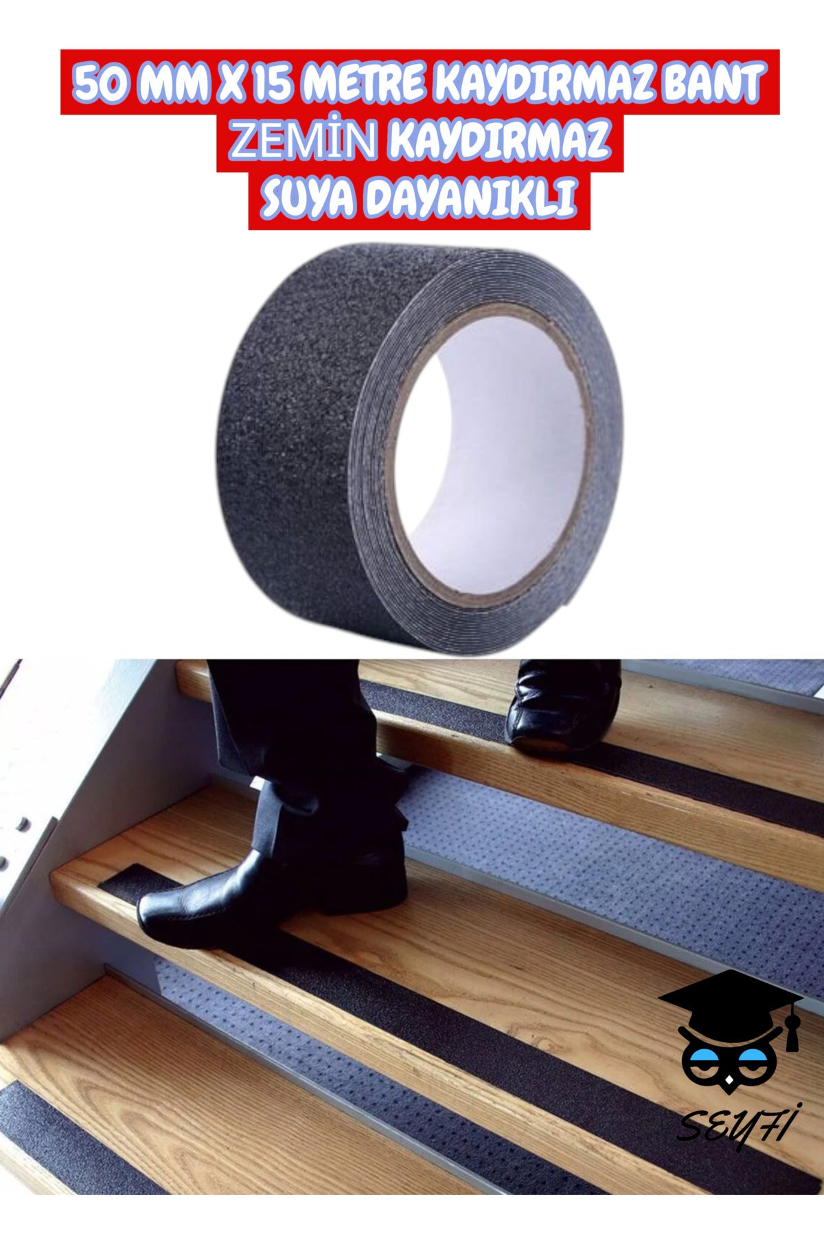 50 MM X 15 METRE KAYDIRMAZ BANT ZEMİN KAYDIRMAZ SUYA DAYANIKLI